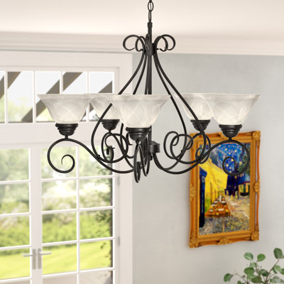 Victorian Style Upward Bell Design 3 Light Chandelier with Colorful Glass Shade Victorian Style Upward Bell Design 3 Light Chandelier with Colorful Glass Shade